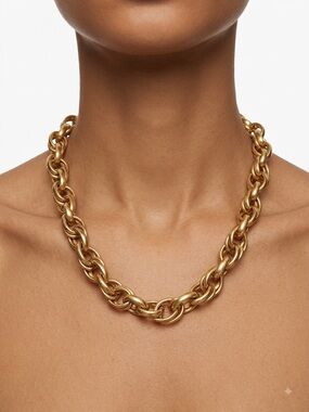 Zara Gold Chunky Link Necklace - Women's Statement Jewelry